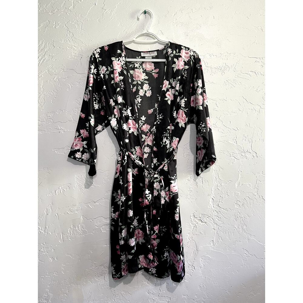 Sarah Bentley vintage floral satin robe women medium ethereal‎ romantic coquette